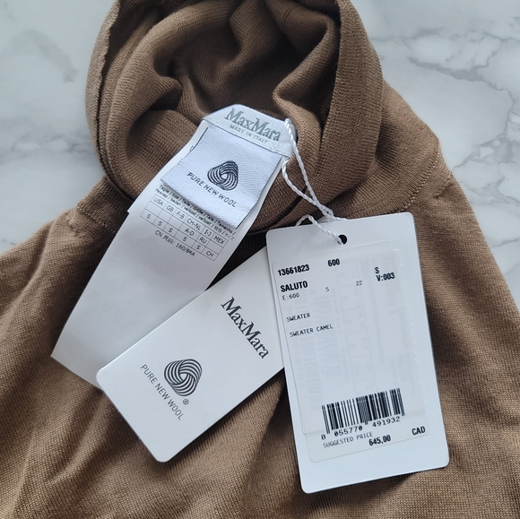 NWT MaxMara Saluto Wool Turtleneck Sweater Small - Picture 8 of 10